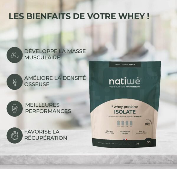 Whey protéine Isolate - les bienfaits de votre whey - Natiwé