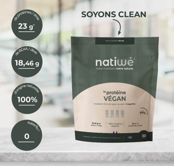 Whey protéine Vegan - soyons clean - Natiwé