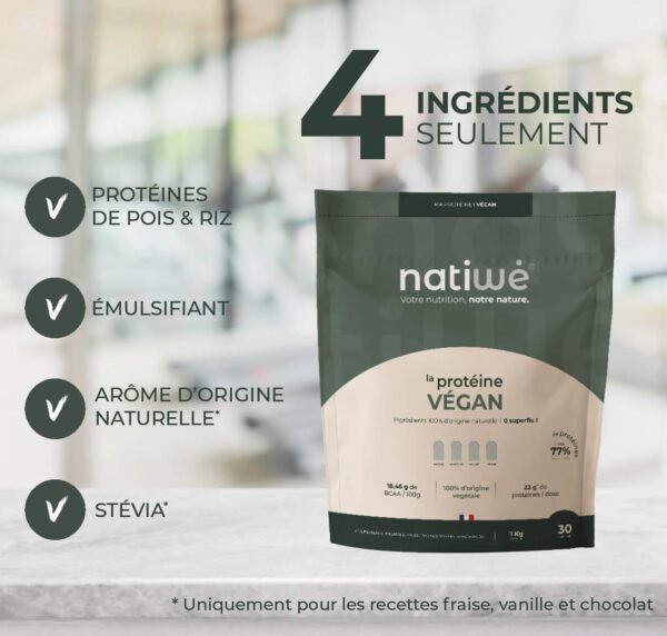 Whey protéine Vegan - seulement 4 ingrédients - Natiwé