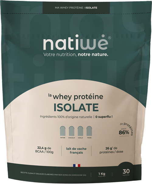 Whey Natiwé - la concentrée - 70% de protéine - économique et naturelle