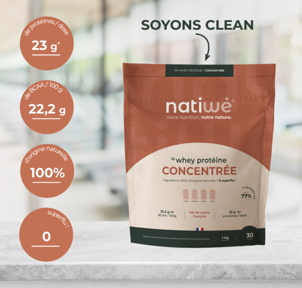 Whey protéine Concentrée - soyons clean - Natiwé